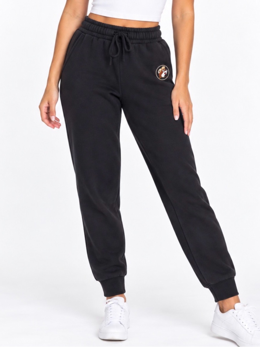 Buc-ee’s Black Logo Jogger Sweatpants Drawstring Lounge Pants SZ LG